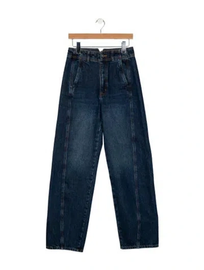 Pre-owned Apiece Apart High-rise Straight Leg Jeans In Blue