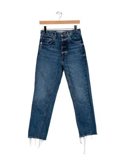 Pre-owned Apiece Apart High-rise Straight Leg Jeans In Blue