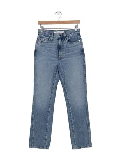Pre-owned Apiece Apart High-rise Straight Leg Jeans In Blue