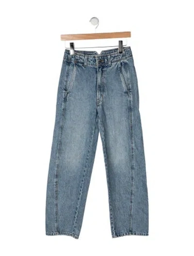 Pre-owned Apiece Apart High-rise Straight Leg Jeans In Blue