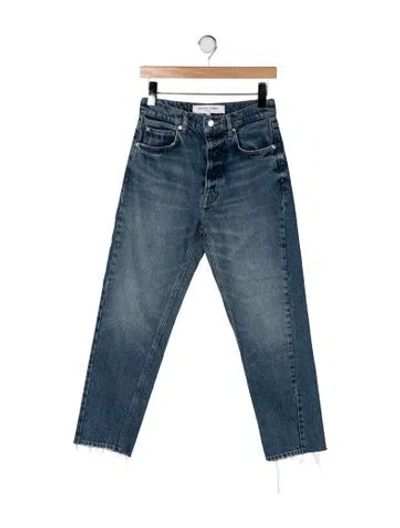 Pre-owned Apiece Apart High-rise Straight Leg Jeans In Blue