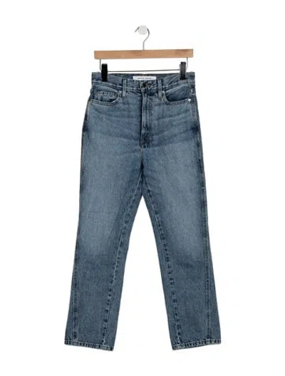 Pre-owned Apiece Apart High-rise Straight Leg Jeans In Blue