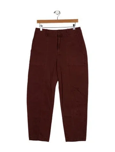 Pre-owned Apiece Apart High-rise Straight Leg Jeans In Brown