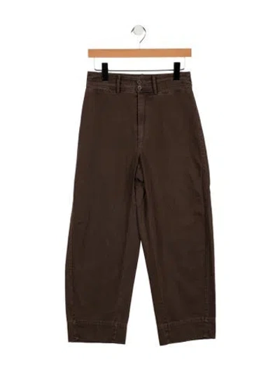 Pre-owned Apiece Apart High-rise Straight Leg Jeans In Brown