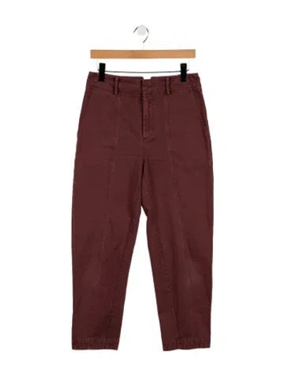 Pre-owned Apiece Apart High-rise Straight Leg Jeans In Brown