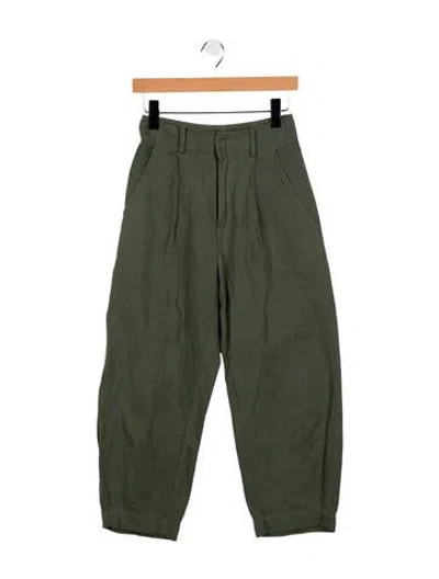 Pre-owned Apiece Apart High-rise Straight Leg Jeans In Green