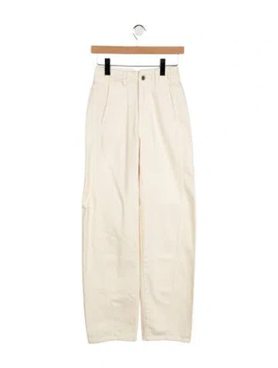 Pre-owned Apiece Apart High-rise Straight Leg Jeans In Neutrals
