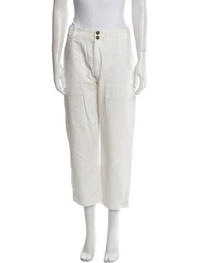 Pre-owned Apiece Apart High-rise Straight Leg Jeans In White