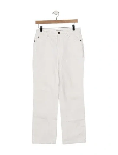 Pre-owned Apiece Apart High-rise Straight Leg Jeans In White