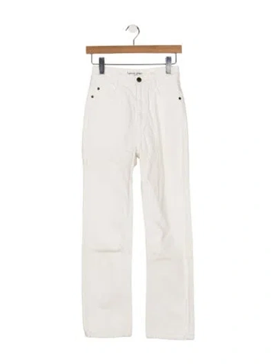 Pre-owned Apiece Apart High-rise Straight Leg Jeans In White