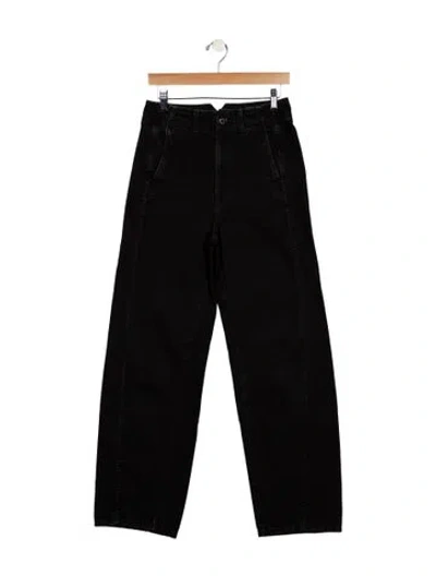 Pre-owned Apiece Apart High-rise Wide Leg Jeans In Black