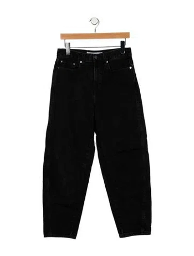 Pre-owned Apiece Apart High-rise Wide Leg Jeans In Black