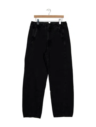 Pre-owned Apiece Apart High-rise Wide Leg Jeans In Black