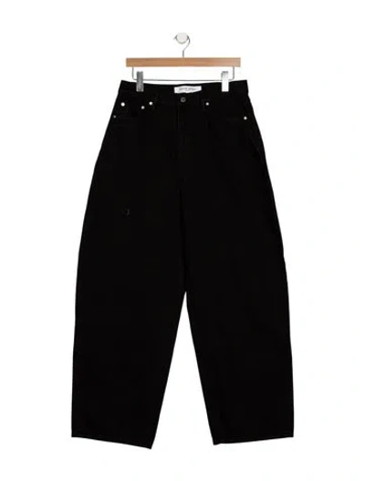 Pre-owned Apiece Apart High-rise Wide Leg Jeans In Black