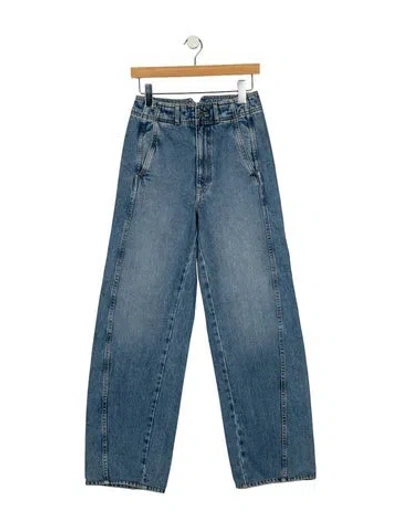 Pre-owned Apiece Apart High-rise Wide Leg Jeans In Blue