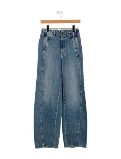 Pre-owned Apiece Apart High-rise Wide Leg Jeans In Blue