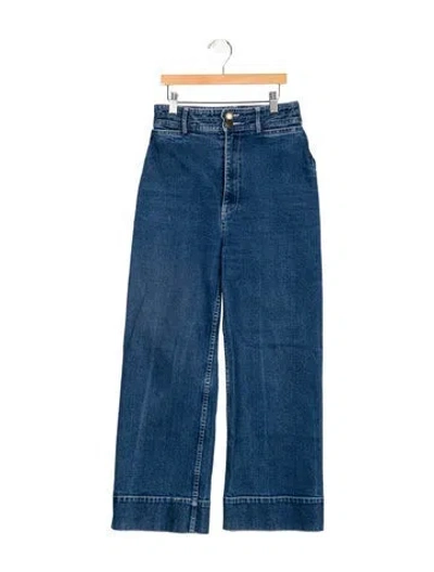 Pre-owned Apiece Apart High-rise Wide Leg Jeans In Blue