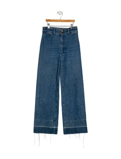 Pre-owned Apiece Apart High-rise Wide Leg Jeans In Blue