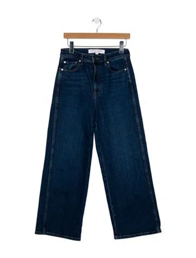 Pre-owned Apiece Apart High-rise Wide Leg Jeans In Blue