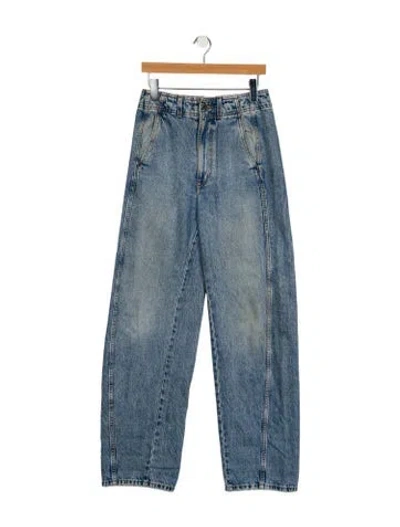 Pre-owned Apiece Apart High-rise Wide Leg Jeans In Blue