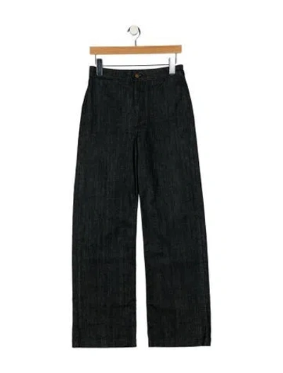 Pre-owned Apiece Apart High-rise Wide Leg Jeans In Blue