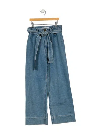 Pre-owned Apiece Apart High-rise Wide Leg Jeans In Blue