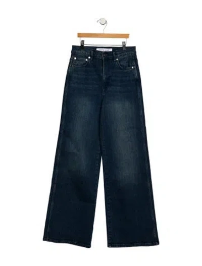 Pre-owned Apiece Apart High-rise Wide Leg Jeans In Blue
