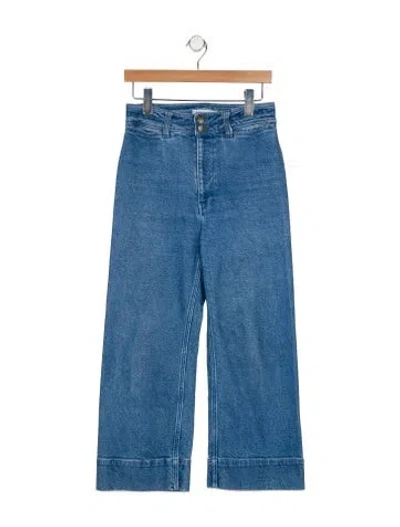 Pre-owned Apiece Apart High-rise Wide Leg Jeans In Blue