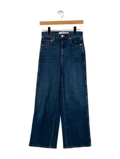 Pre-owned Apiece Apart High-rise Wide Leg Jeans In Blue