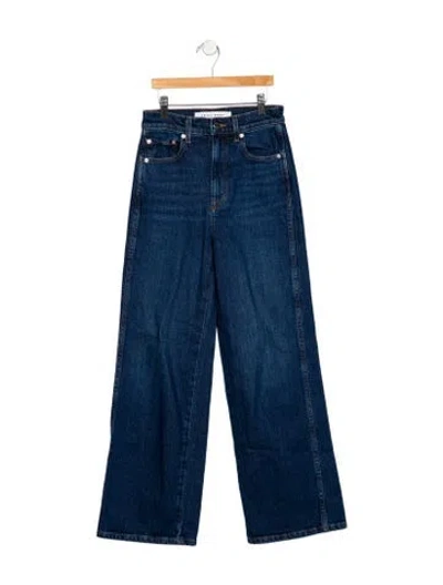 Pre-owned Apiece Apart High-rise Wide Leg Jeans In Blue
