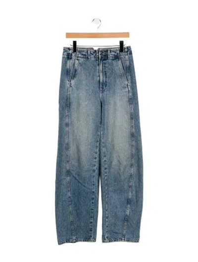 Pre-owned Apiece Apart High-rise Wide Leg Jeans In Blue