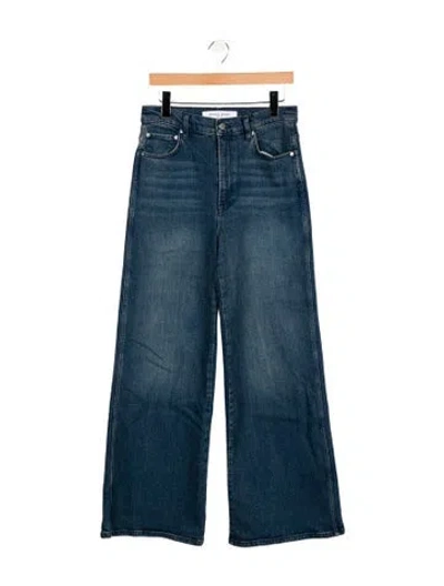 Pre-owned Apiece Apart High-rise Wide Leg Jeans In Blue