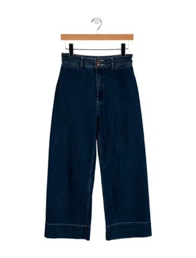 Pre-owned Apiece Apart High-rise Wide Leg Jeans In Blue