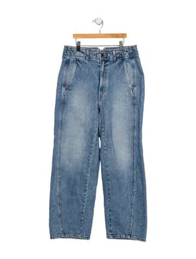Pre-owned Apiece Apart High-rise Wide Leg Jeans In Blue