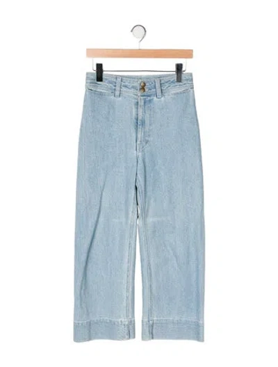 Pre-owned Apiece Apart High-rise Wide Leg Jeans In Blue