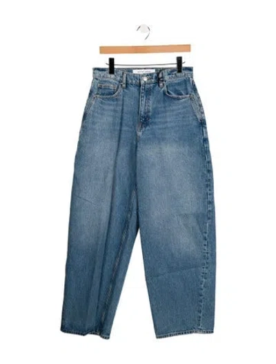 Pre-owned Apiece Apart High-rise Wide Leg Jeans In Blue