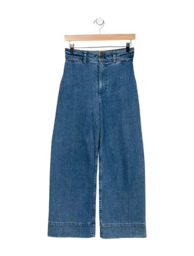 Pre-owned Apiece Apart High-rise Wide Leg Jeans In Blue