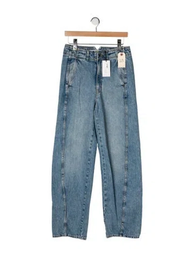 Pre-owned Apiece Apart High-rise Wide Leg Jeans In Blue