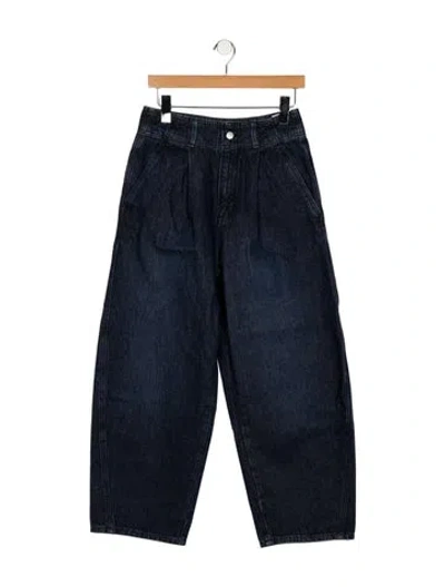 Pre-owned Apiece Apart High-rise Wide Leg Jeans In Blue