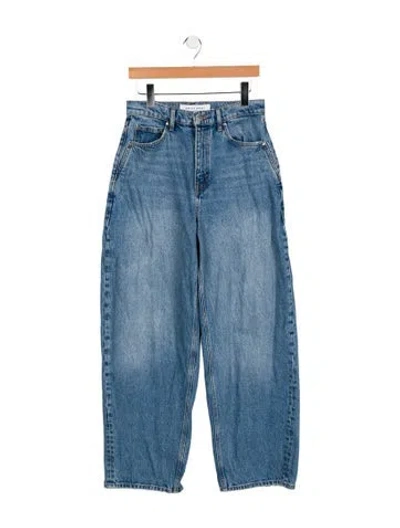 Pre-owned Apiece Apart High-rise Wide Leg Jeans In Blue