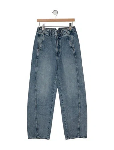 Pre-owned Apiece Apart High-rise Wide Leg Jeans In Blue