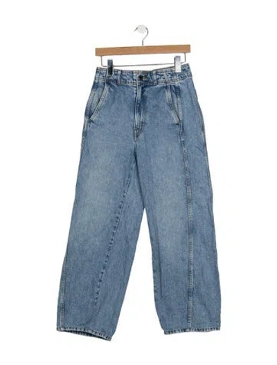 Pre-owned Apiece Apart High-rise Wide Leg Jeans In Blue