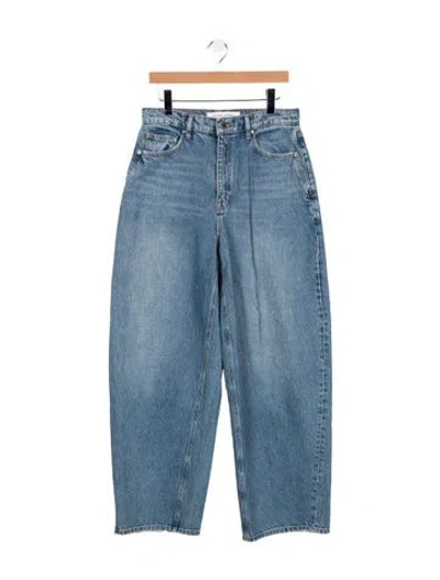 Pre-owned Apiece Apart High-rise Wide Leg Jeans In Blue