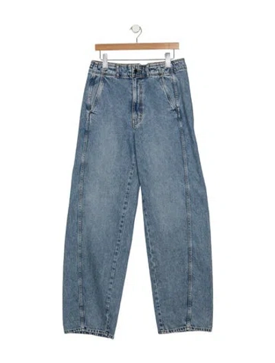 Pre-owned Apiece Apart High-rise Wide Leg Jeans In Blue