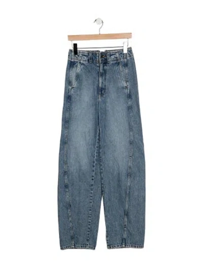 Pre-owned Apiece Apart High-rise Wide Leg Jeans In Blue