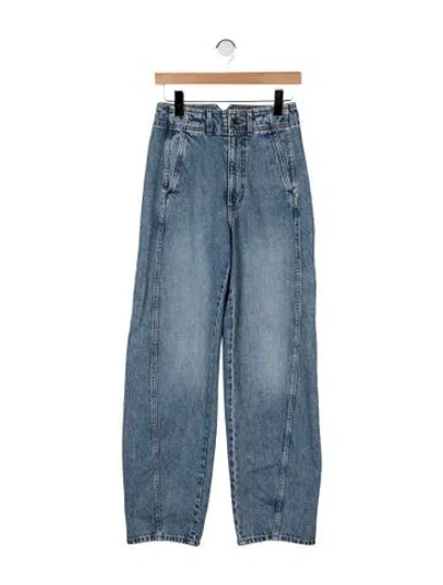Pre-owned Apiece Apart High-rise Wide Leg Jeans In Blue