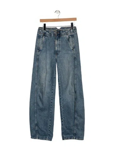 Pre-owned Apiece Apart High-rise Wide Leg Jeans In Blue