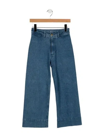 Pre-owned Apiece Apart High-rise Wide Leg Jeans In Blue