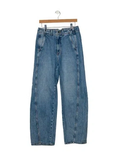 Pre-owned Apiece Apart High-rise Wide Leg Jeans In Blue