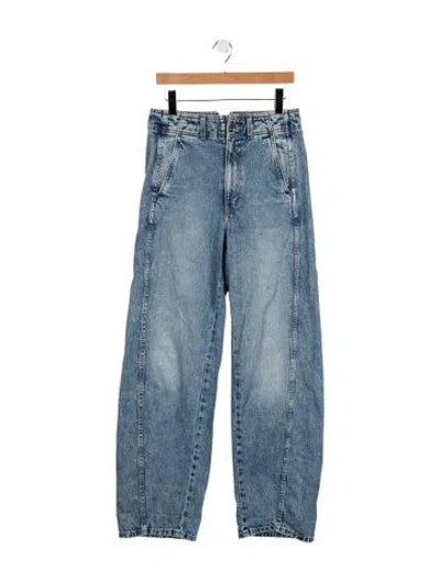 Pre-owned Apiece Apart High-rise Wide Leg Jeans In Blue